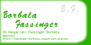 borbala fassinger business card